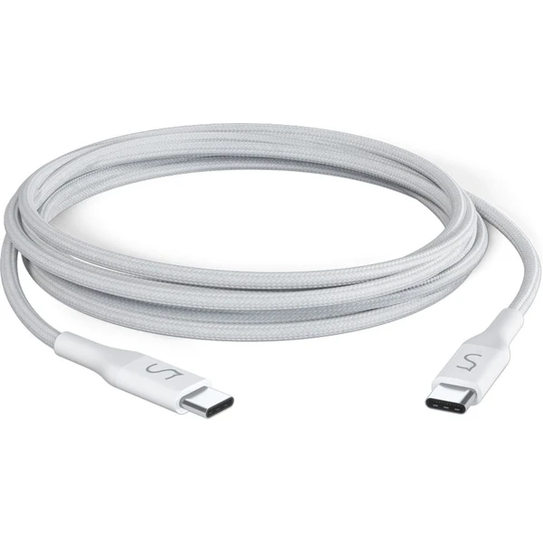iWant pletený PD kábel 2m USB-C/USB-C biela - Káble - Obrázok Y30C000P01
