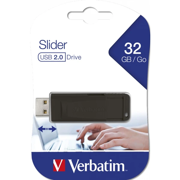 VERBATIM Flash Disk 32GB Store 'n' Go Slider, čierny - Flashdisky - Obrázok Y3R2000P01