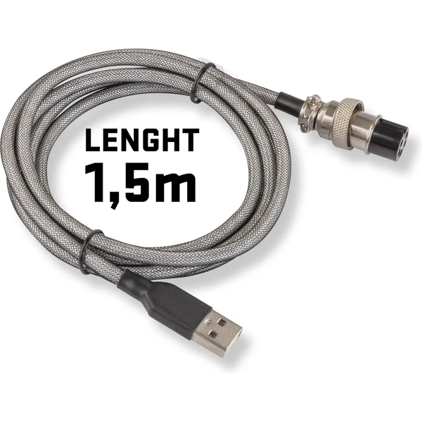 Yenkee YCU COIL GY krútený kábel USB-A/USB-C sivý - Káble - Obrázok Y4A4000N01