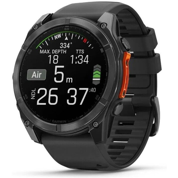 E-shop Garmin Fenix 8 AMOLED 51mm sivý/čierny remienok