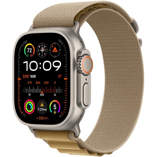 Apple Watch 49/46/45/44mm žltohnedý alpský ťah s prírodným titánom M
