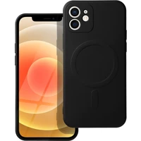 Silicone Mag Cover case compatible s MagSafe pre IPHONE 12 black - Puzdra