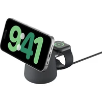 Belkin BOOST CHARGE™ PRE Qi2 15W 2v1 Nabíjací MagSafe stojanček pre iPhone/Apple Watch/AirPods tmavo - Nabíjačky