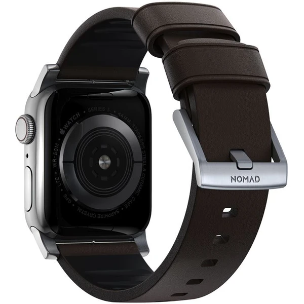 Nomad Active Strap Pro hydrofóbny kožený remienok Apple Watch 49/46/45/44/42mm hnedý/strieborný - Remienky - Obrázok Y5G1000K01