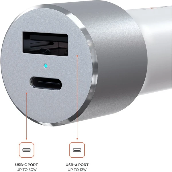 Satechi 72W Type-C PD Car Charger nabíjačka do auta strieborná - Nabíjačky - Obrázok Y5RX000501