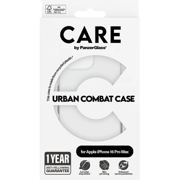 PanzerGlass® CARE kryt Apple iPhone 16 Pro Max Urban Combat číry - Puzdra - Obrázok Y708000P01