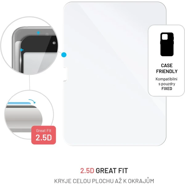 FIXED 2,5D tvrdené sklo 0,33mm Apple iPad 10,9 "(2022)/iPad 11" (2025) číre - Ochranné fólie a sklo - Obrázok Y7K3000P01
