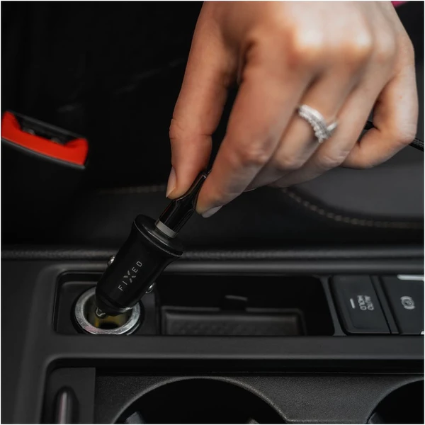 FIXED autonabíjačka s USB-C výstupom a podporou PD, 20W čierna - Nabíjačky - Obrázok Y7O2000P01