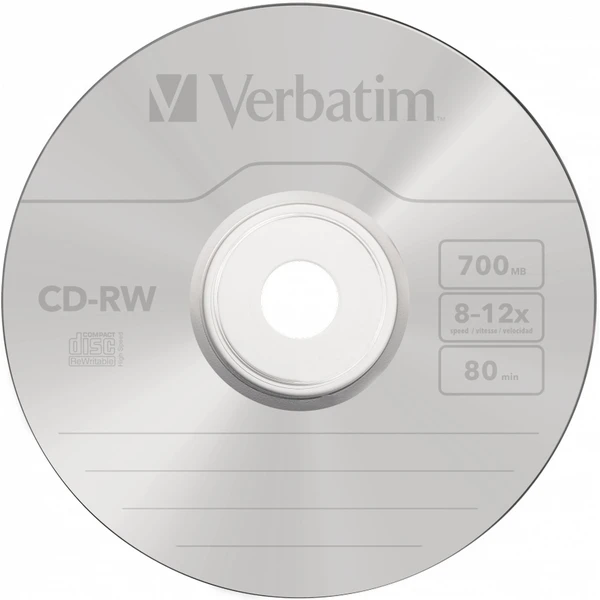 VERBATIM CD-RW(10 ks)Spindle/8x-12x/High Speed/DLP/700MB - Optické disky - Obrázok Y7P2000P01