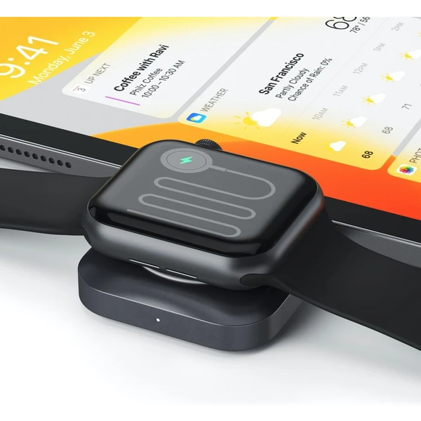 Satechi USB-C magnetický nabíjací dock pre Apple Watch vesmírne šedý - Nabíjačky - Obrázok Y8MY100301