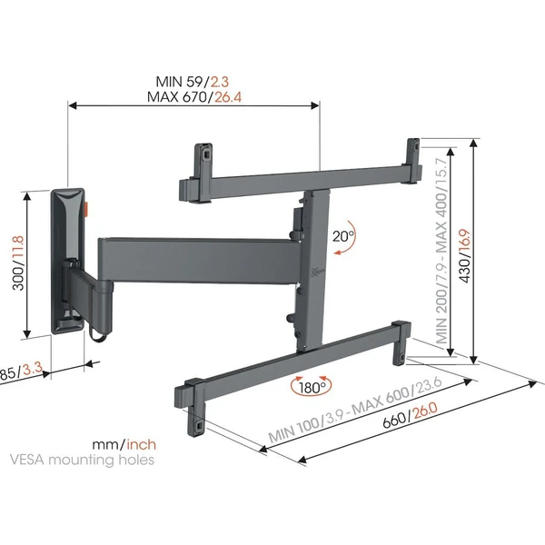 Vogel's OLED TV rameno 3 kĺby - Držiaky pre obrazovky - Obrázok Y8PF000N01