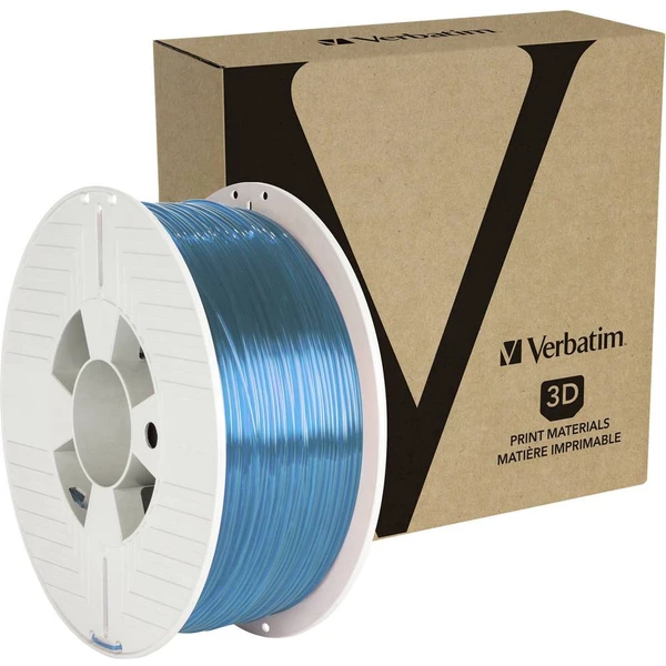 VERBATIM filament do 3D tlačiarne PET-G 1.75mm, 327m, 1kg modrý priehľadný - Filamenty pre 3D tlačiarne - Obrázok Y9G3000L01