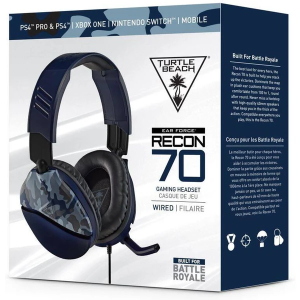 Turtle Beach Recon 70 herné slúchadlá maskáčovo modrá - Slúchadlá - Obrázok Y9N7100501