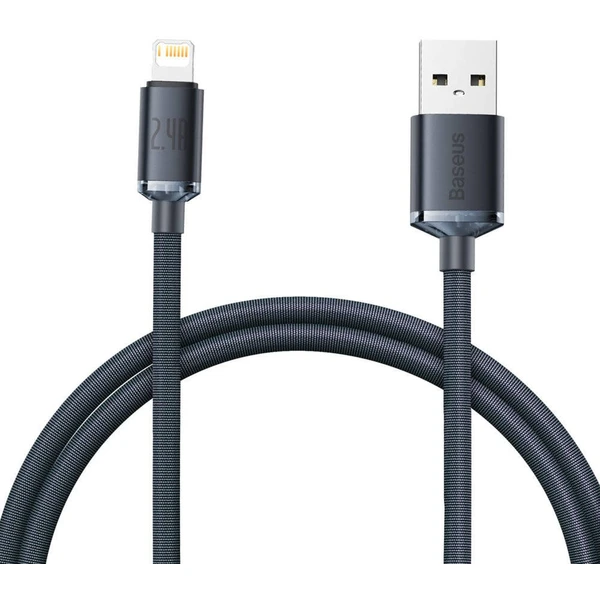 Baseus CAJY000001 Crystal Shine Series Dátový Kábel USB - Lightning 20W 1,2m Black - Káble - Hlavný obrázok