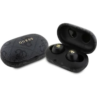 Guess True Wireless 4G PU Metal Logo BT5.3 Stereo Earphones čierne - Slúchadlá