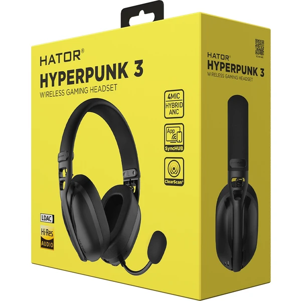 HATOR HYPERPUNK 3 bezdrôtový headset čierny - Slúchadlá - Obrázok YAAE000J01