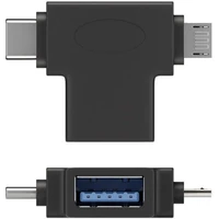 PremiumCord USB-A -> USB-C/MicroUSB-B redukcia čierna - Káble a redukcie