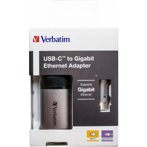 Verbatim USB-C/Gigabit Ethernet adaptér - Sieťové karty - Obrázok YAOR000301