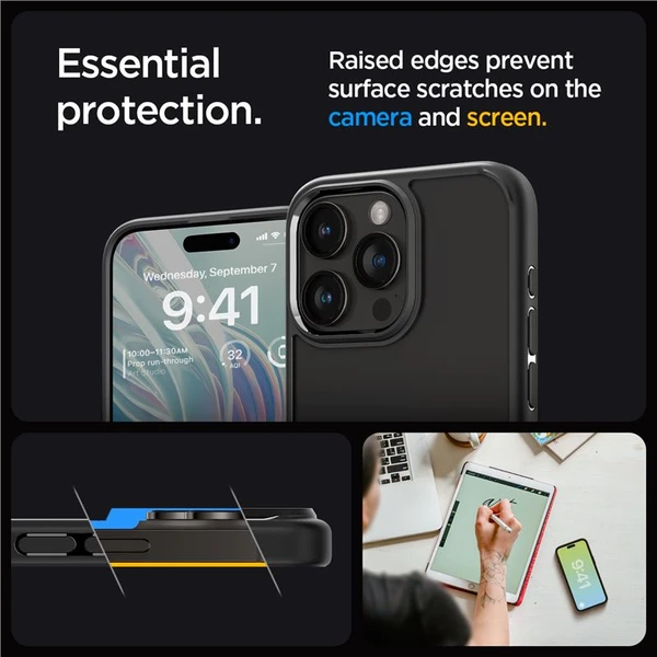 Spigen Ultra Hybrid kryt iPhone 15 Pro matne čierny - Puzdra - Obrázok YAT8000601