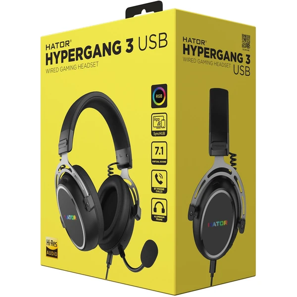 HATOR HYPERGANG 3 USB headset čierny - Slúchadlá - Obrázok YBAE000J01