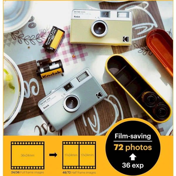 Kodak EKTAR H35 Half Frame fotoaparát pieskový - Fotoaparáty - Obrázok YBO0000L01