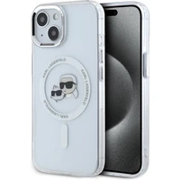 Karl Lagerfeld IML K&CH Heads Metal Frame MagSafe zadný kryt iPhone 15 číry - Puzdra