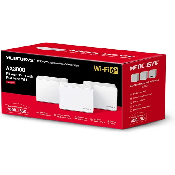 Mercusys Halo H80X mesh systém 3ks biely - Mesh systémy - Obrázok YC76700301