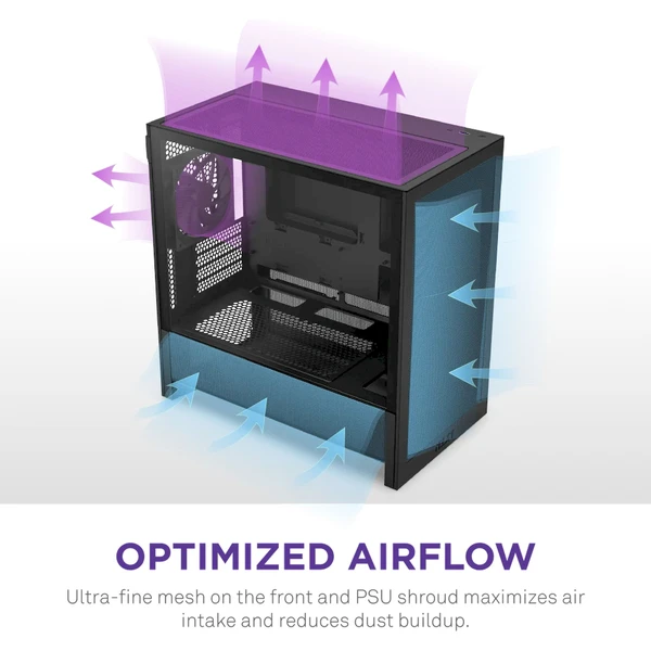 NZXT H3 Flow čierna - Počítačové skrine - Obrázok YC7K000K01