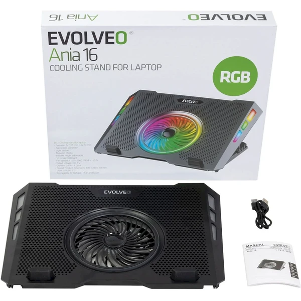 EVOLVEO Ania 16 chladiaci podstavec pre notebook - Chladiace podložky - Obrázok YCBJ000K01