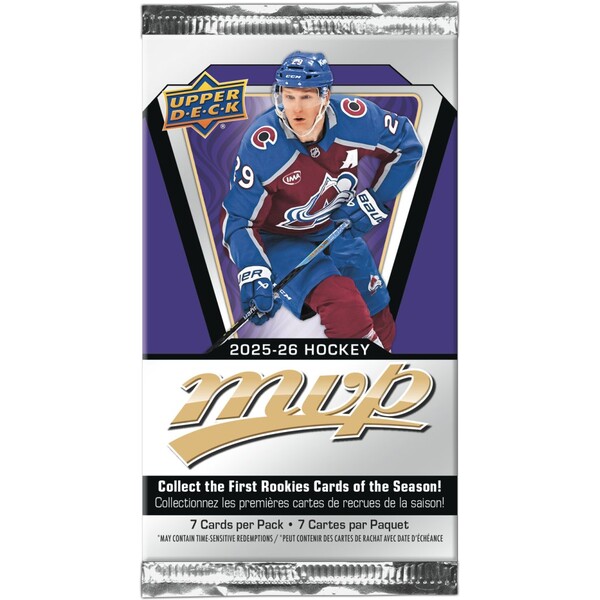 Hokejové karty 2025-26 Upper Deck MVP Hockey Gravity Balíček
