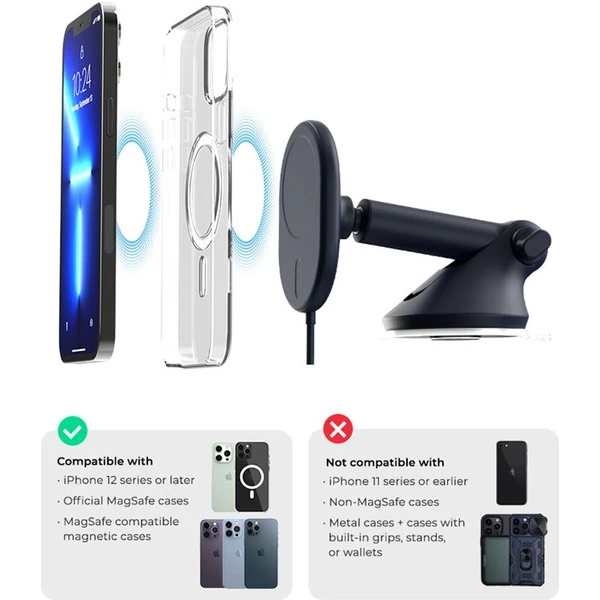 iOttie Velox MagSafe Magnetic Wireless Dash & Windshield Mount držiak do auta - Držiaky - Obrázok YCY1000701