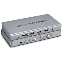 PremiumCord USB Prepínač periférií 4:4 s diaľkovým ovládaním alebo prepínaním klávesom skratkou - USB huby