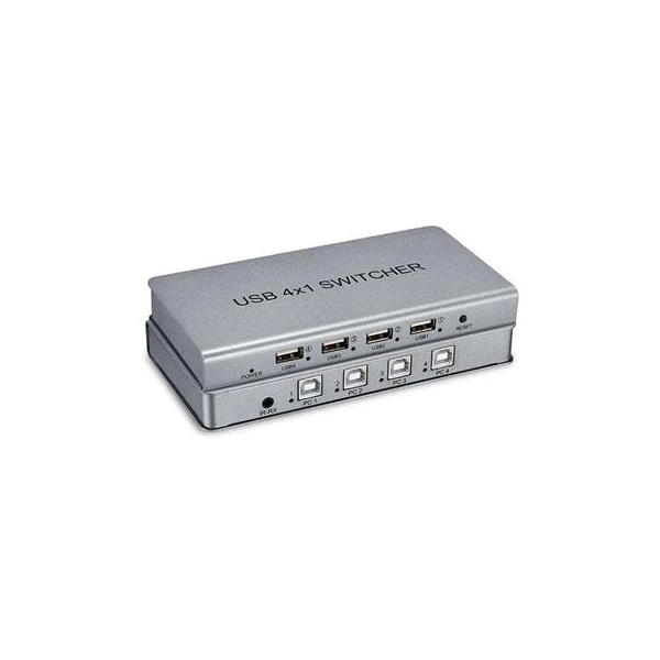 PremiumCord USB Prepínač periférií 4:4 s diaľkovým ovládaním alebo prepínaním klávesom skratkou - USB huby - Hlavný obrázok