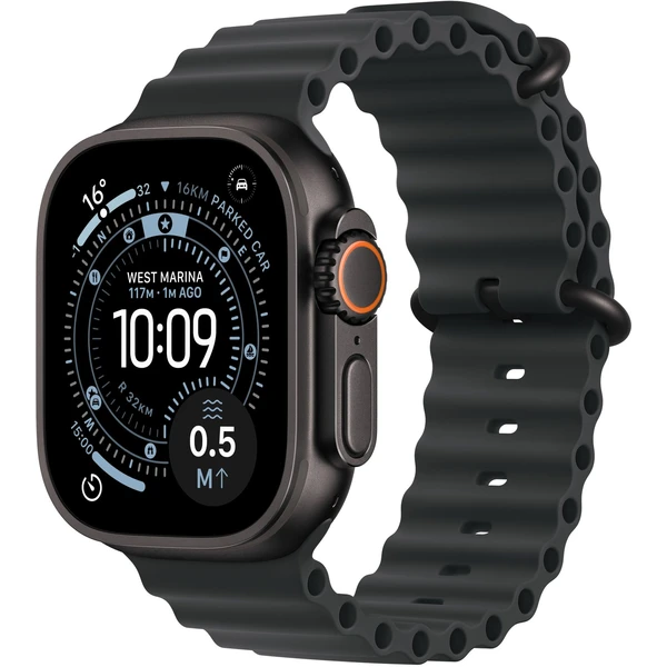 Apple Watch Ultra 3 (2025) 49mm Čierny titán s čiernym oceánskym remienkom - Inteligentné hodinky - Hlavný obrázok