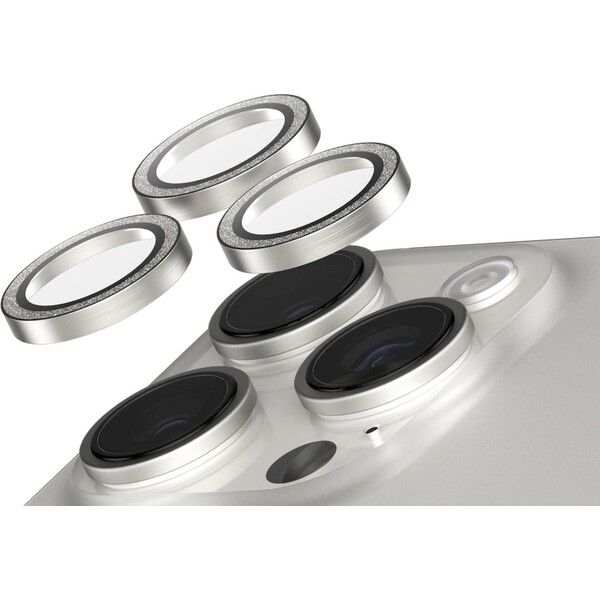 E-shop PanzerGlass® SAFE Camera Apple iPhone 16 Pro/15 Pro/16 Pro Max/15 Pro Max trblietavo strieborné HoOp