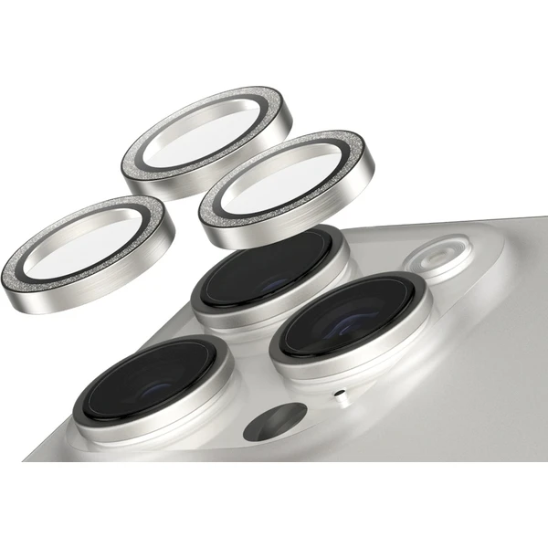 PanzerGlass® SAFE Camera Apple iPhone 16 Pro/15 Pro/16 Pro Max/15 Pro Max trblietavo strieborné HoOp - Ochranné fólie a sklo - Hlavný obrázok