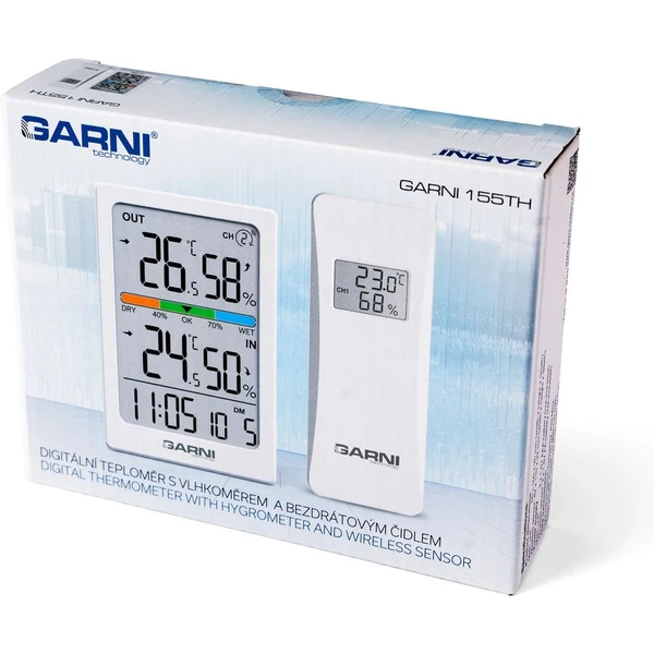 GARNI 155TH bezdrôtový digitálny teplomer s vlhkomerom biely - Meteorologické stanice - Obrázok YEJG000K01