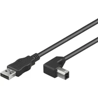 PremiumCord USB-A/USB-B kábel so zahnutým konektorom 1m čierny - Káble a redukcie
