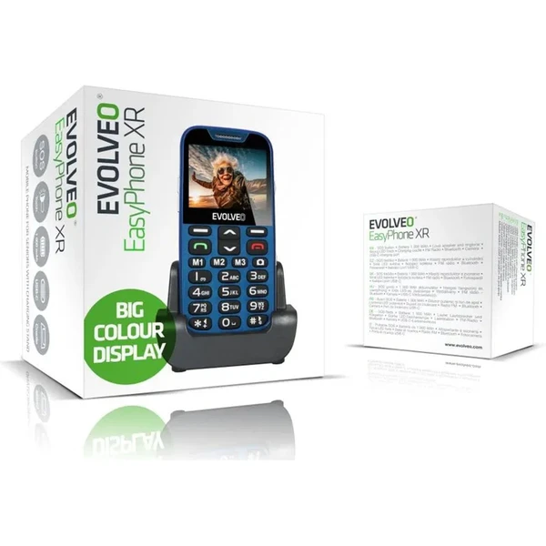 EVOLVEO EasyPhone XR mobilný telefón pre seniorov s nabíjacím stojanom modrá - Mobilné telefóny - Obrázok YFU6000P01