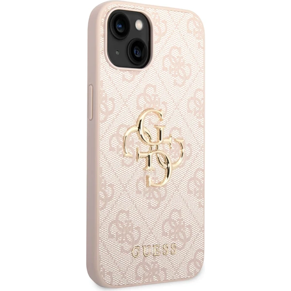 Guess PU 4G Metal Logo kryt iPhone 14 ružový - Puzdra - Obrázok YFUF100501