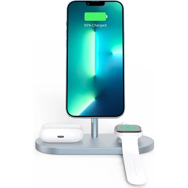 CubeNest S313 Pre 3v1 magnetická bezdrôtová nabíjačka Sierra Blue - Nabíjačky - Obrázok YGAC000L01