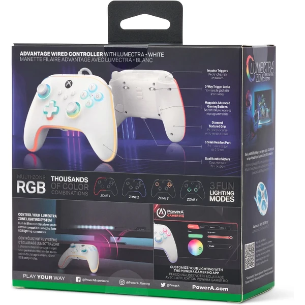 PowerA Advantage drôtový herný ovládač Lumectra biely (Xbox Series X|S) - Herné ovládače - Obrázok YGN6000O01