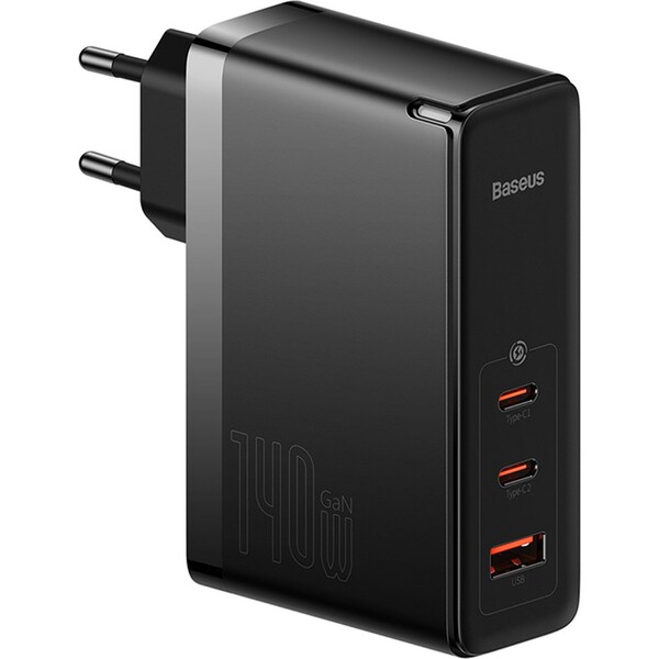 E-shop Baseus GaN5 Pre rýchlonabíjačka 140W 2x USB-C, 1x USB čierna