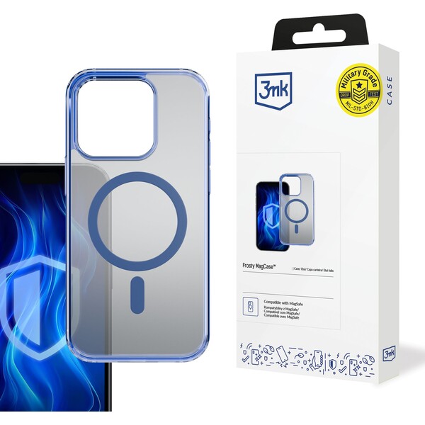 3mk ochranný kryt Frosty MagCase pre Apple iPhone 16 Pro Max modrá