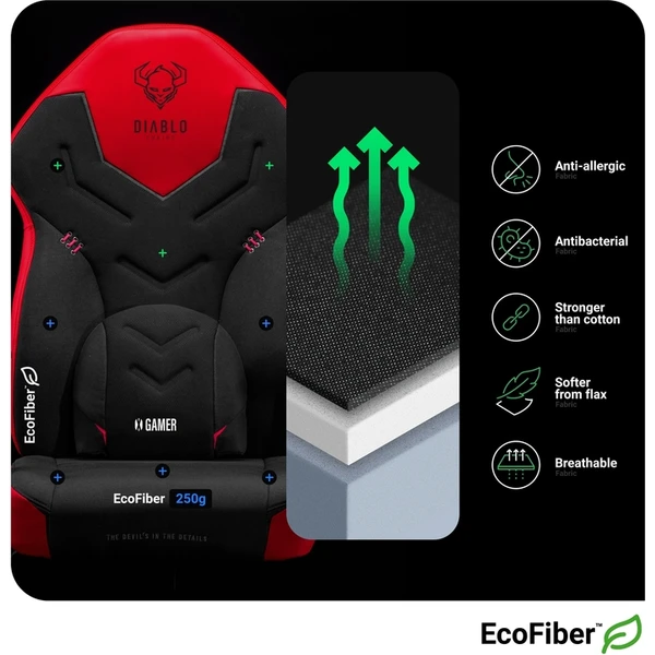 Diablo X-Gamer 2.0 Normal Size herná stolička čierno-červená - Stoličky - Obrázok YI2G000K01