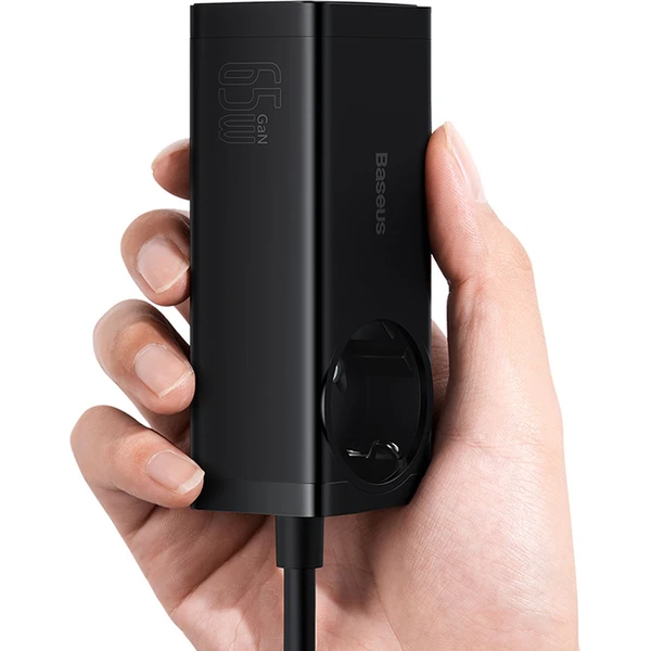 Rýchlonabíjačka do siete Baseus GaN3 Pro, 2x USB-C, 2x USB + AC 65W čierna - Nabíjačky - Obrázok YIGE000L01