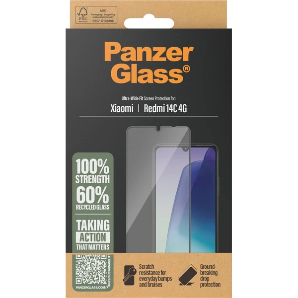 PanzerGlass® Ultra-Wide Fit sklo Xiaomi 14c/Poco C75 čierne - Ochranné fólie a sklo - Obrázok YJPE000N01