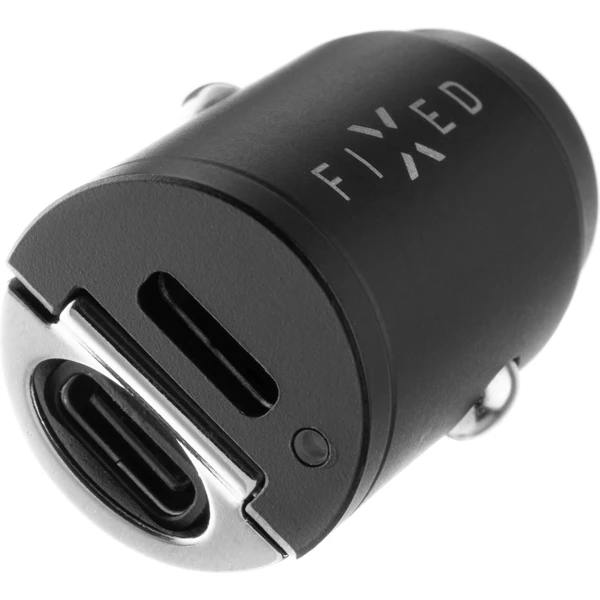 FIXED Mini autonabíjačka s 2x USB-C, PD, 30W, čierna - Nabíjačky - Obrázok YKVW600301