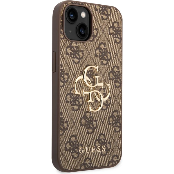 Guess PU 4G Metal Logo kryt iPhone 14 hnedý - Puzdra - Obrázok YLUF100501