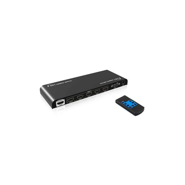 PremiumCord 4Kx2K@60Hz HDMI 2.0 switch 5:1 HDR, RS232 s diaľkovým ovládačom - Ostatné - Hlavný obrázok